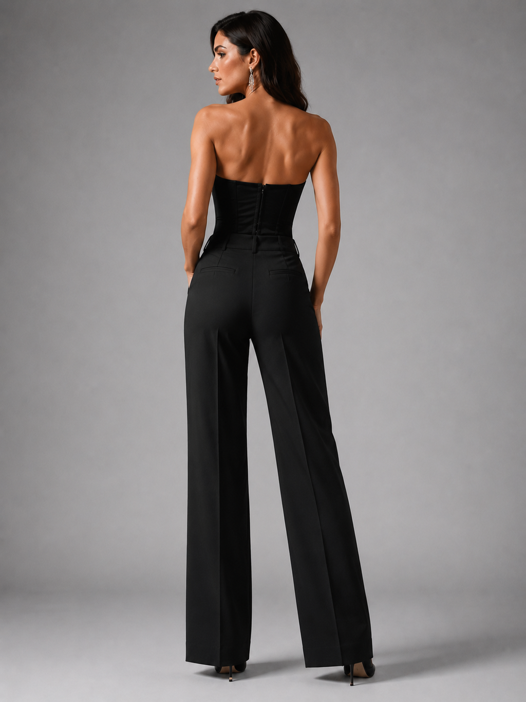 Pantalone Nero Palazzo Elegance