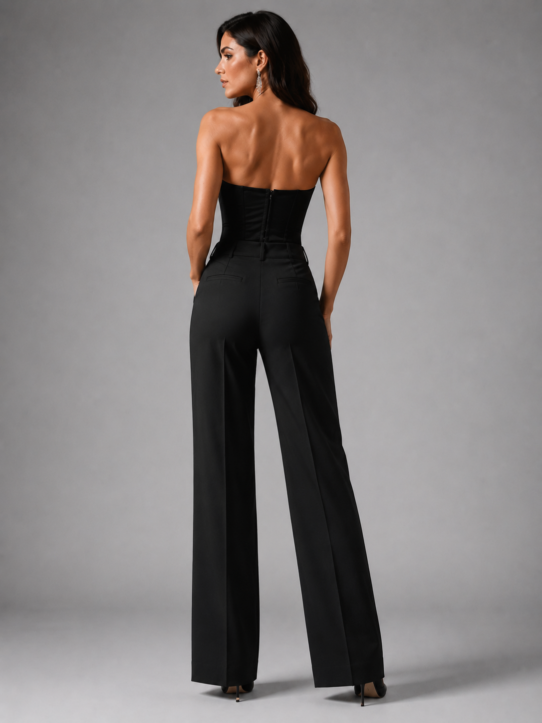 Pantalone Nero Palazzo Elegance